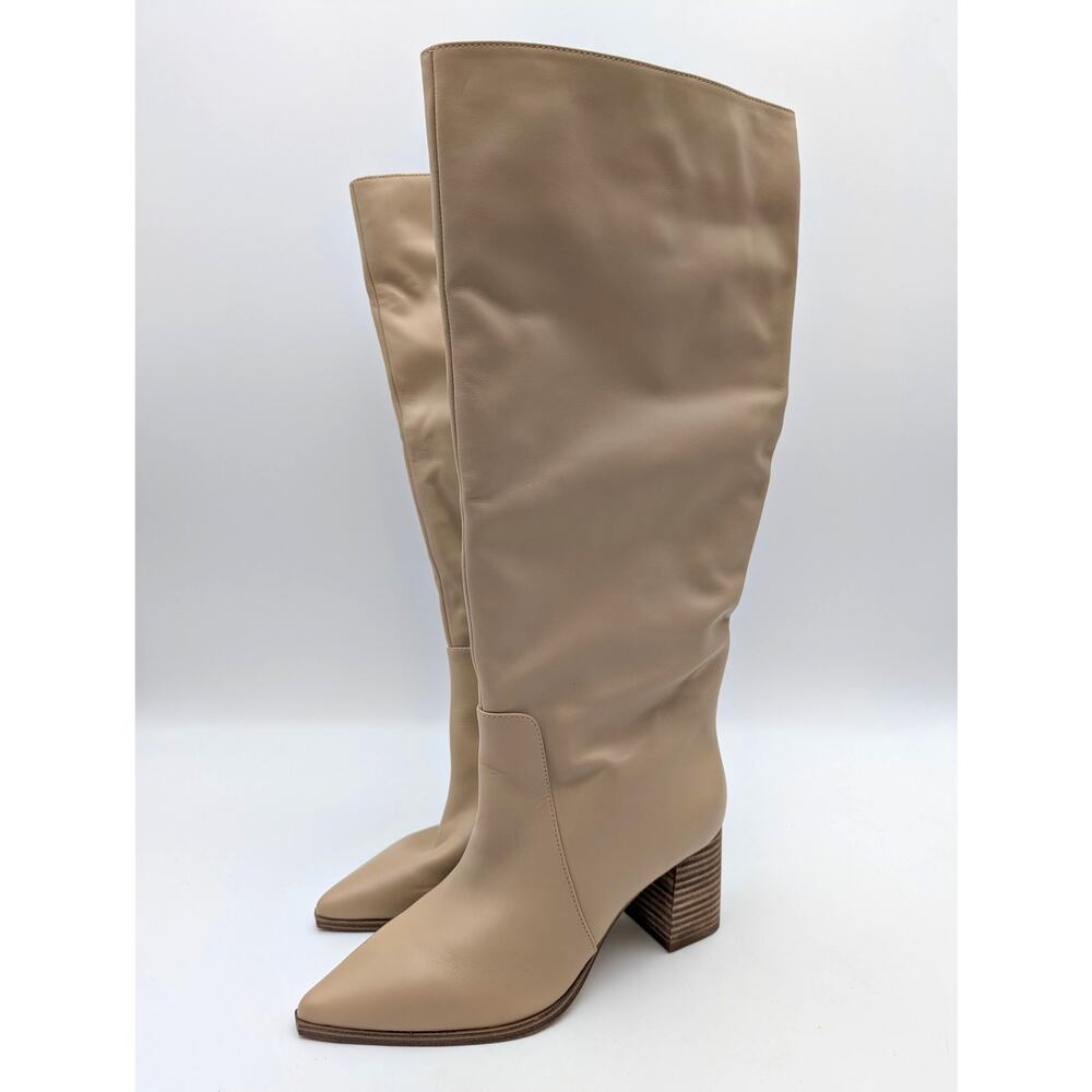 Vince Camuto Lumina Knee High Boots Women's Beige Leather Size US5M EU35